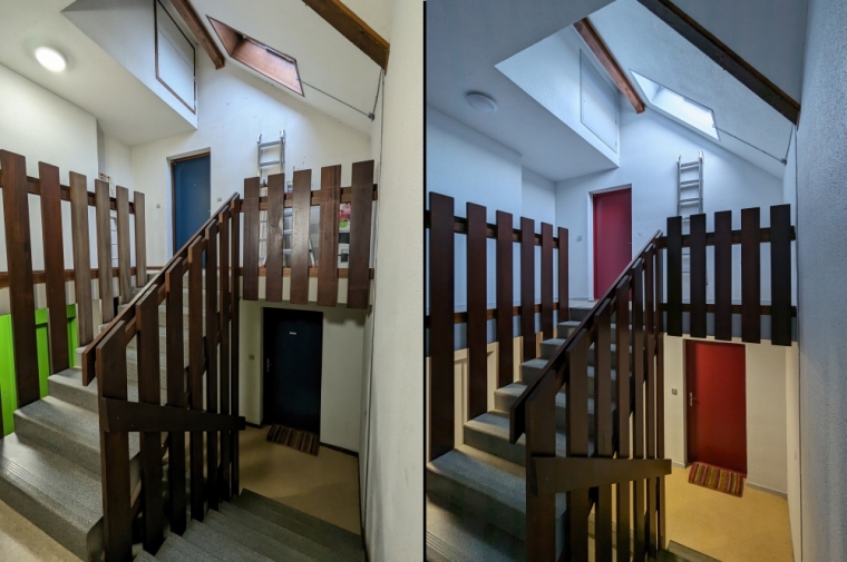 Rénovation en peinture d'une montée d'escalier à Cognin
