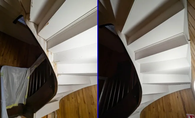  Rénovation de la sous-face en bois d'une montée d'escalier en copropriété à Chambéry